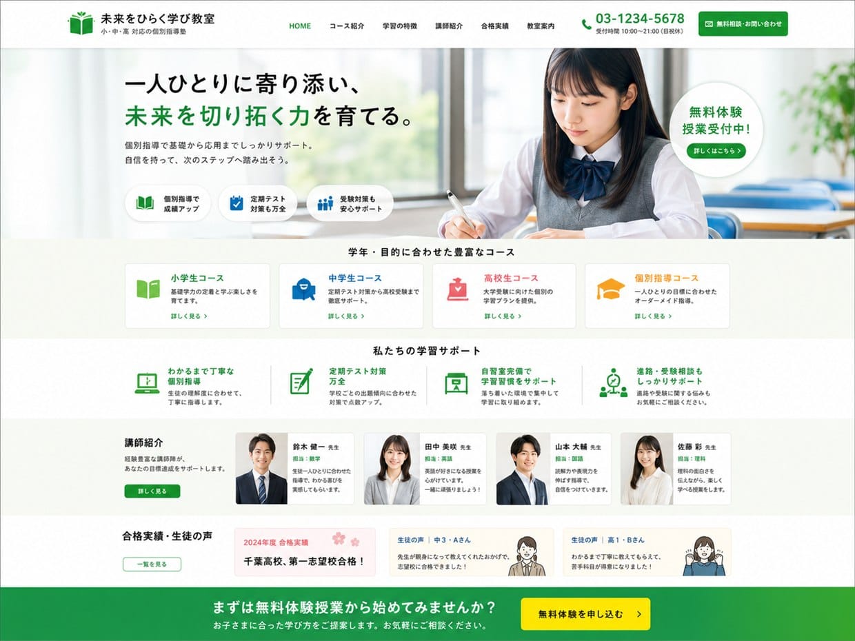 教室・スクールのテンプレート