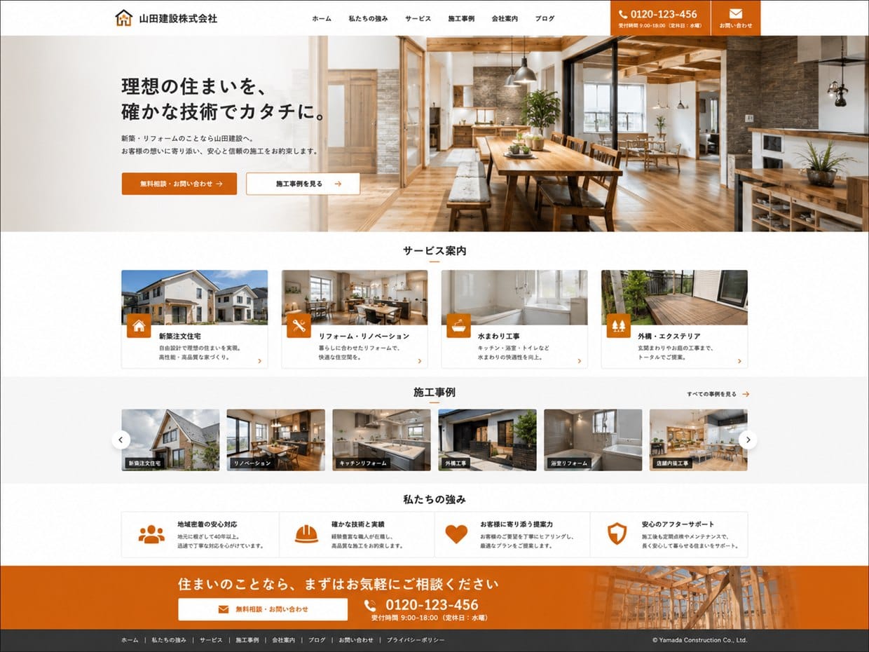 工務店・リフォームのテンプレート
